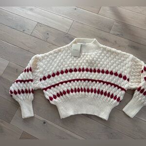 Bohme Cream and Red Knit Sweater